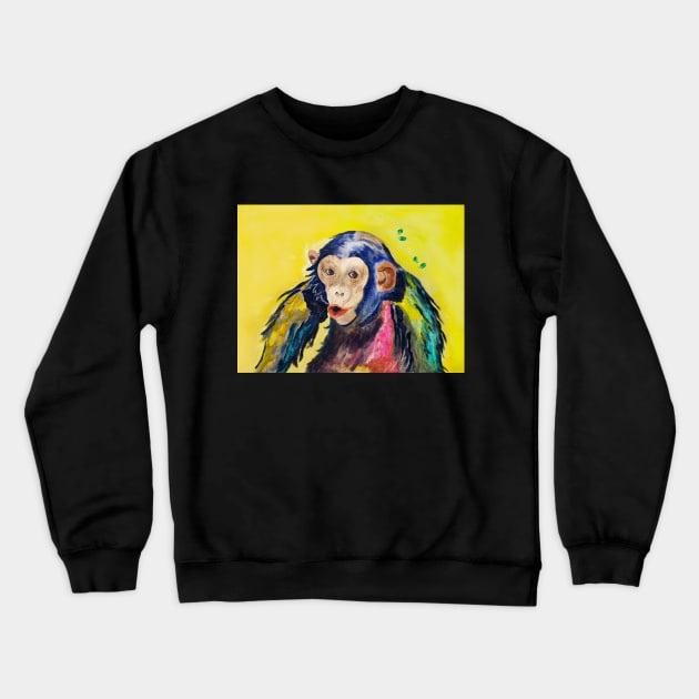 chimpanzee Crewneck Sweatshirt by Chigurena